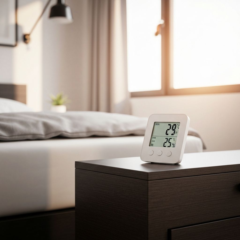 Termómetro digital en una habitación moderna